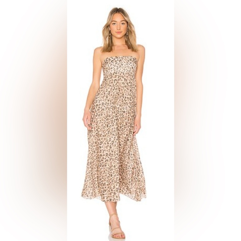 Zimmermann Women's Melody Strapless Maxi Dress In Leopard Size 1 π 100% linen π - Picture 10 of 11